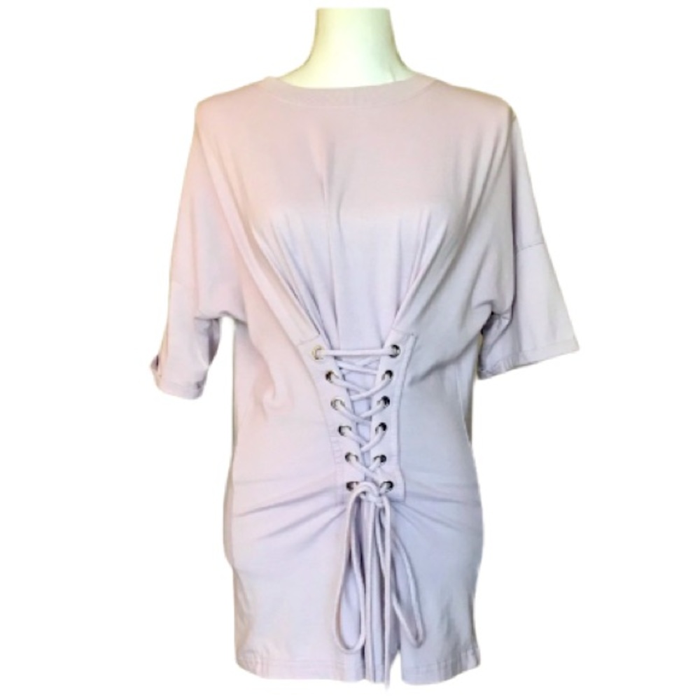 Missguided corset lace up tunic top mini dress Women's Size 6